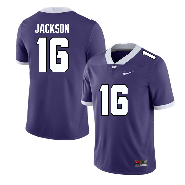 Men #16 Sam Jackson TCU Horned Frogs College Football Jerseys Sale-Purple